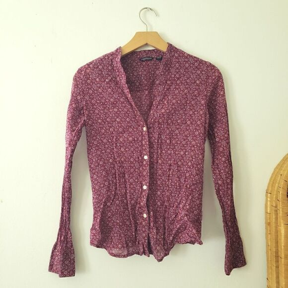 American Eagle Outfitters Button Down Bohemian Top Purple XS - Picture 1 of 6